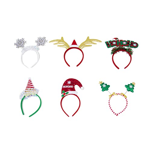 Weihnachts-Stirnband-Set, 6 Stück, für Erwachsene und Kinder, Haarschmuck für Festivals, Kostüme, Requisiten von MEIBAOGE