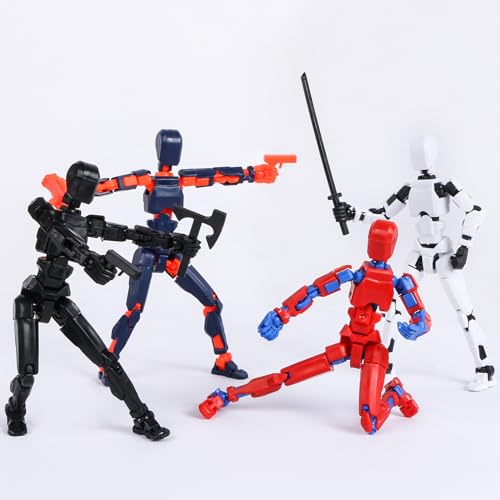 MEIEST 4 PCS T13 Actionfiguren, Multi-Jointed Beweglicher Roboter 3D gedruckte Mannequin Dummy 13,Multiple Zubehör, Schreibtisch Dekoration, kreative Geschenke von MEIEST