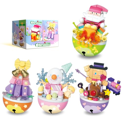 MEIEST 4 PCS Weihnachtsbausteine Sets,Festival Ziegel Tumbler Spielzeug für Kinder,Nette Weihnachten Geschenke & Home Decor von MEIEST