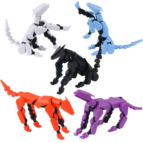 MEIEST 5 PCS Aktion Haustier Hund,Multi-Jointed Beweglicher Roboter 3D gedruckte Action Figur Hund,Schreibtisch Dekoration, kreative Geschenke von MEIEST