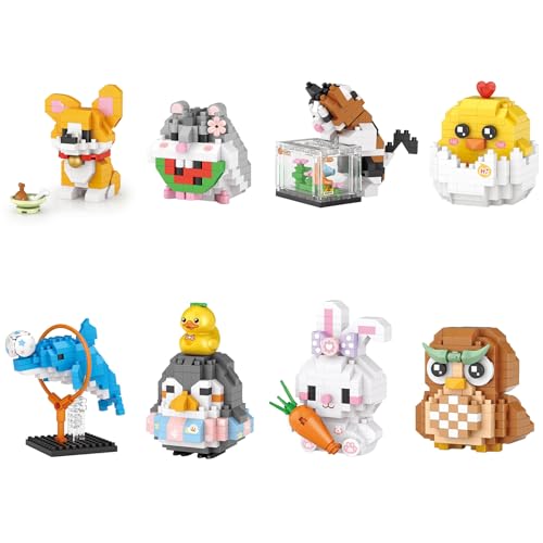 MEIEST 8 PCS Mini Tiere Bausteine Set,Tier Themed Sammlung BAU Ziegel Spielzeug,Nette Wohnkultur von MEIEST