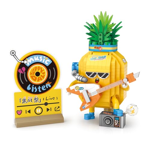 MEIEST Mini Obst Party Bausteine Set,Cute Obst Rock Band Sammlung Bauspielzeug,Hip-Hop-Stil Wohnkultur (Ananas) von MEIEST