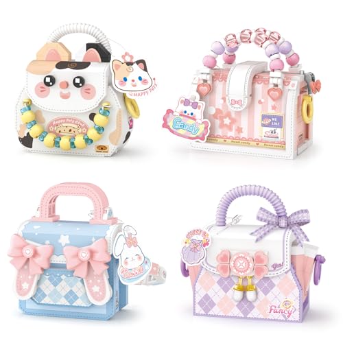 MEIEST Mini Süß Handtasche Bausteine Set,Nette Tier Süßigkeiten Handtasche Sammlung BAU Ziegel Spielzeug (4 in 1) von MEIEST