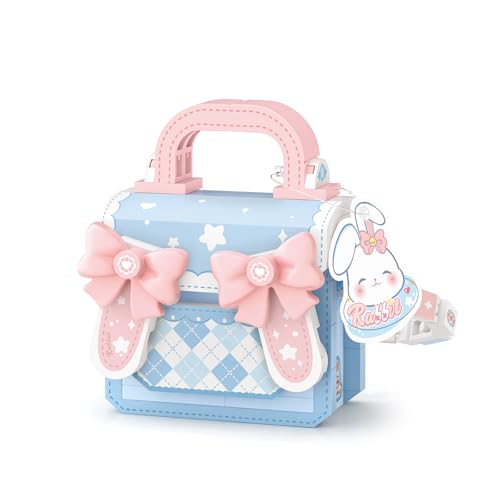 MEIEST Mini Süß Handtasche Bausteine Set,Nette Tier Süßigkeiten Handtasche Sammlung BAU Ziegel Spielzeug (Blau-Kaninchen) von MEIEST