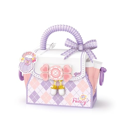 MEIEST Mini Süß Handtasche Bausteine Set,Nette Tier Süßigkeiten Handtasche Sammlung BAU Ziegel Spielzeug (Lila-Fancy) von MEIEST