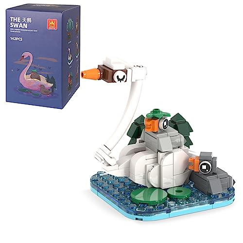 MEIEST Mini Tiere Baustein Set,Niedliche Simulation Vögel Sammlung BAU Ziegel Spielzeug, Heimdekoration,6+(Schwan) von MEIEST