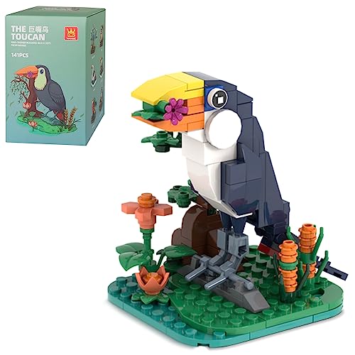 MEIEST Mini Tiere Baustein Set,Niedliche Simulation Vögel Sammlung BAU Ziegel Spielzeug, Heimdekoration,6+(Toucan) von MEIEST