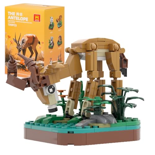 MEIEST Mini Tiere Bausteine Set, Land Tier Themed Sammlung BAU Ziegel Spielzeug, Nette Home Decors,6+(Antilope) von MEIEST