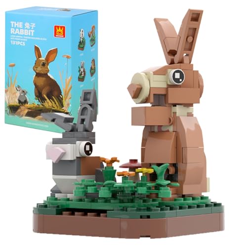 MEIEST Mini Tiere Bausteine Set, Land Tier Themed Sammlung BAU Ziegel Spielzeug, Nette Home Decors,6+(Kaninchen) von MEIEST