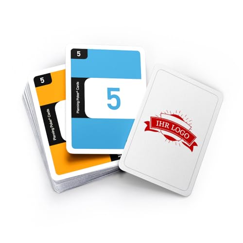 MEINSPIEL – Personalisierbares Planning Poker Set – Gestalten Sie Ihr Kartenset mit Logo oder Firmenbild– Perfekt für Projektmanagement mit Deutscher Anleitung - 55 Karten inkl. Etui (63x88 mm) von MEINSPIEL ECHTE SPIELE - SELBER MACHEN