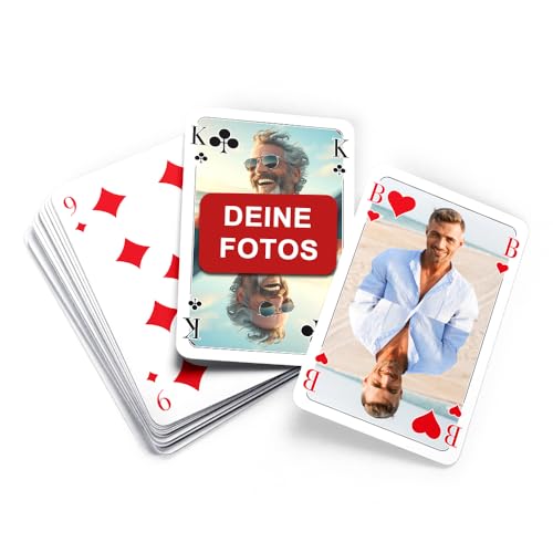 MEINSPIEL - Personalisiertes Doppelkopf-Kartenspiel - Eigene Fotos auf den Karten - Gesellschafts- und Reisespiel - Fotogeschenk für Erwachsene - 48 Spielkarten im klassischen Design - Inkl. Kartenbox von MEINSPIEL ECHTE SPIELE - SELBER MACHEN