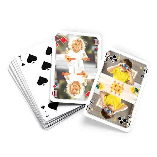 MEINSPIEL - Personalisiertes Mau Mau-Kartenspiel – Eigene Fotos auf Vorder- und Rückseiten, Format 59x91 mm, 33 Karten, Verpackung: Bedruckte Stülpdeckelbox von MEINSPIEL ECHTE SPIELE - SELBER MACHEN