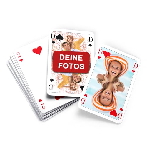 MEINSPIEL - Personalisiertes Rommé-Kartenspiel – Eigene Fotos auf Vorder- und Rückseiten, Französisches Rommé-Blatt (59x91 mm, 55 Karten), Verpackung: Klarsichtetui von MEINSPIEL ECHTE SPIELE - SELBER MACHEN