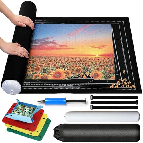 MEISHANG Puzzle Roll Storage Mat,Puzzleunterlage 2000 Teile,Tragbare Puzzles Mat,Puzzleunterlage Puzzlematte,Roll Matte Puzzle,Jigsaw Mat,Puzzle Rolle Matte von MEISHANG