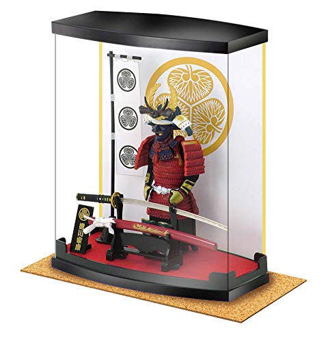 Samurai Figur Serie A4 Tokugawa Ieyasu Rüstung, staubdicht, transparente Box Höhe 21,1 cm, mit echtem Katana (Schwert), im Büro und Wohnzimmer, wie Ninja Bushido für japanische Geschenke von MEISTER JAPAN