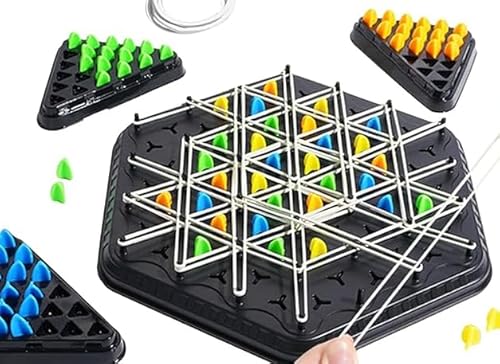 Ketten Dreieck Schachspiel, Triggle Geometrisches Schachspiel, Triggle Spiel Mit Gummibänder, Interaktives Geometrisches Brain Games Triggle Brettspiele Dreieck Für Familienfeiern von MEIYAXINWIN