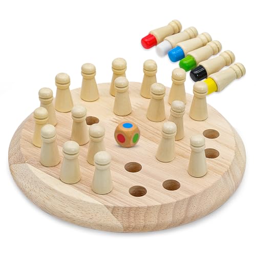 Memory Schach Holz, Brettspiel aus Holz Memory Spiel für 2 bis 6 Spieler Gedächtnis Schach Lernspielzeug Montessori Spielzeug Memory Chess für Verbessert Gedächtni Memory Match Stick Schach für Kinder von MEIYAXINWIN