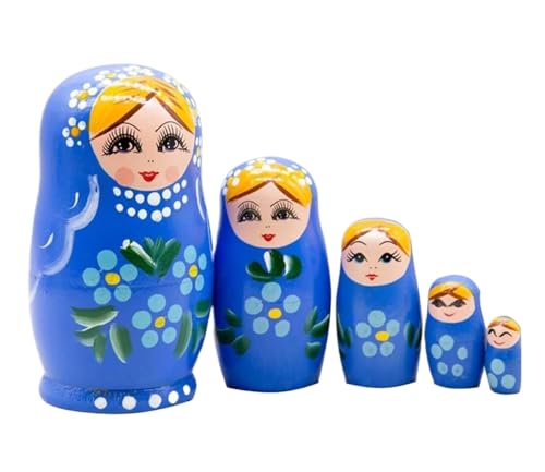 MEIZHITU Traditionelle Matroschkas 5 Packungen Matroschka-Puppen, Russische Nistpuppen Für Bildung Und Lernen, Handgefertigte Matroschka Aus Holz Russische Matroschka-Puppen von MEIZHITU