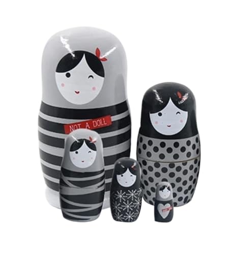 MEIZHITU Traditionelle Matroschkas 5 Stück Nesting Doll Nesting Dolls Russische Matroschka-Puppen Aus Holz, Bemalt, Nesting Doll Craft Weihnachten Russische Matroschka-Puppen von MEIZHITU