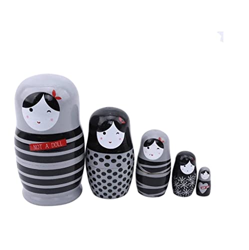 MEIZHITU Traditionelle Matroschkas 5 Stück Schöne Matroschka Holzpuppen Nesting Babuschka Russische Handbemalte Für Weihnachtsspielzeug Geschenk Russische Matroschka-Puppen von MEIZHITU