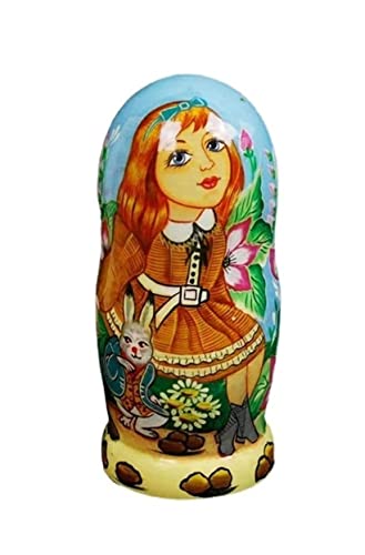 MEIZHITU Traditionelle Matroschkas 7 Stapelbare Weihnachtspuppen Aus Holz, Matrioskas Babushka Russian Nesting Dolls Russische Matroschka-Puppen von MEIZHITU