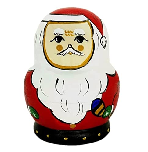 MEIZHITU Traditionelle Matroschkas Matroschka 10 Stück Nesting Dolls Russian Toys Geburtstagsgeschenk Santa Matryoshka Nesting Dolls Russische Matroschka-Puppen von MEIZHITU