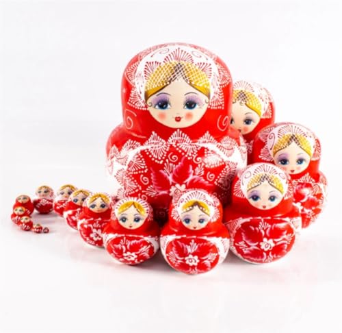 MEIZHITU Traditionelle Matroschkas Matroschka-Nistpuppen-Set, 15-teilig, Traditionelle Russische Puppe In Belarussischer Nationalkleidung Russische Matroschka-Puppen von MEIZHITU