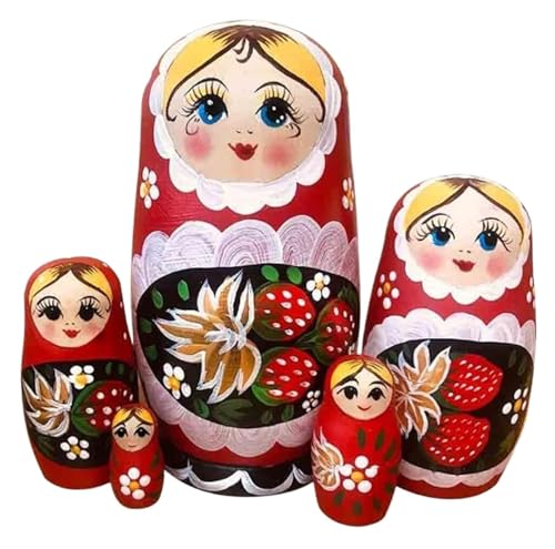 MEIZHITU Traditionelle Matroschkas Matroschka-Puppe, Geschenk, Russische Spezialität, 5-lagiges Spielzeug, Matroschka-Nistpuppen Für Festivals Russische Matroschka-Puppen von MEIZHITU