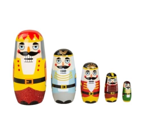 MEIZHITU Traditionelle Matroschkas Nesting Dolls Set Mit 5 Russischen Matroschka-Puppen Für Piratenfiguren, Piratenparty-Dekorationen Russische Matroschka-Puppen von MEIZHITU