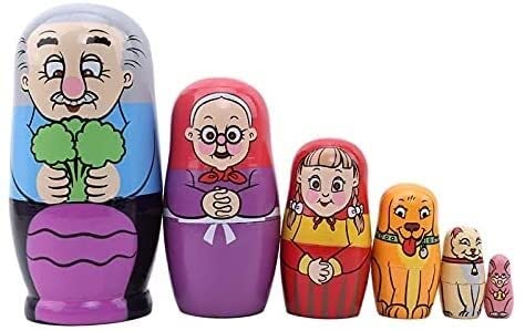 MEIZHITU Traditionelle Matroschkas Russische Matroschka-Puppen Aus Holz, Kreative Nesting-Puppen, Geschenk, Russische Traditionelle Puppen Russische Matroschka-Puppen(A) von MEIZHITU
