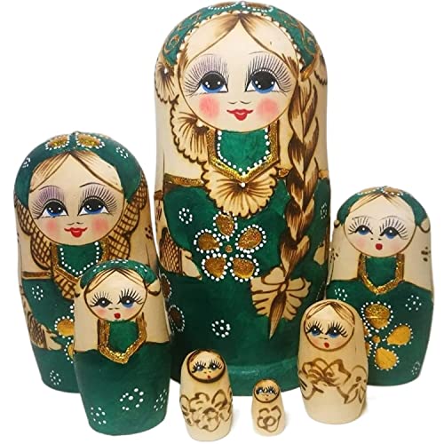 MEIZHITU Traditionelle Matroschkas Russische Nistpuppe，Dorfszenen Handbemalt In Russland，Traditionelle Matroschka Babuschka Russische Matroschka-Puppen von MEIZHITU