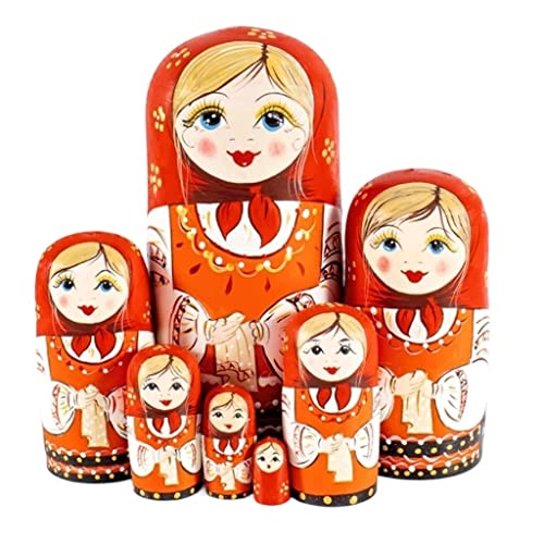 MEIZHITU Traditionelle Matroschkas Russisches Matrjoschka-Set Mit 7 Stück Puppen-Karikatur-niedlichem Spielzeug-Matroschka-Puppe Russische Matroschka-Puppen von MEIZHITU