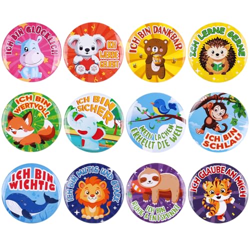 MEJOSER 12 Stück Buttons Anstecker Kinder Tiere Sprüche auf Deutsch Motivation Einschulung Geschenk Mädchen Junge Schultüte Füllung Abschiedsgeschenk Kindergarten Kindergeburtstag Party Mitgebsel MEJOSER 12 Stück Buttons Anstecker Kinder Tiere Sprüche auf Deutsch Motivation Einschulung Geschenk Mädchen Junge Schultüte Füllung Abschiedsgeschenk Kindergarten Kindergeburtstag Party Mitgebsel von MEJOSER