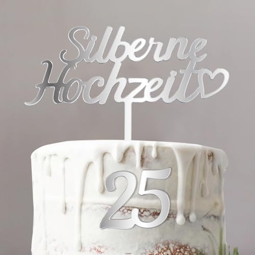 MEJOSER 2 Stk. Tortendeko Silberhochzeit Deko Cake Topper + Zahl 25 Silberne Hochzeit Torten Topper Kuchendeko für 25 Hochzeitstag Silberhochzeit Geschenk Jahrestag Frauen Männer MEJOSER 2 Stk. Tortendeko Silberhochzeit Deko Cake Topper + Zahl 25 Silberne Hochzeit Torten Topper Kuchendeko für 25 Hochzeitstag Silberhochzeit Geschenk Jahrestag Frauen Männer von MEJOSER