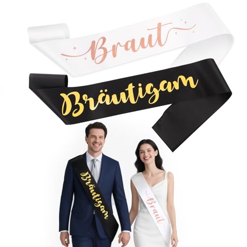 MEJOSER 2 Stück Schärpe Braut Bräutigam JGA Accessoires Frauen Männer Hochzeit Geschenke für Brautpaar Junggesellenabschied Deko Bride to Be Hochzeitsgeschenk Bachelorette Zubehör MEJOSER 2 Stück Schärpe Braut Bräutigam JGA Accessoires Frauen Männer Hochzeit Geschenke für Brautpaar Junggesellenabschied Deko Bride to Be Hochzeitsgeschenk Bachelorette Zubehör von MEJOSER