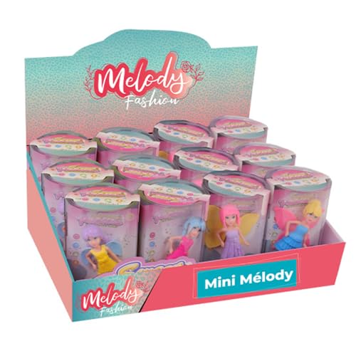 MELODY - 12 Mini-Puppen-Pack - Melody City - Mannequin-Puppe - 010984PA - Mehrfarbig - Kunststoff - Figur - Puppe - Kinderspielzeug - Geburtstag - Zubehör - Ab 3 Jahren von MELODY