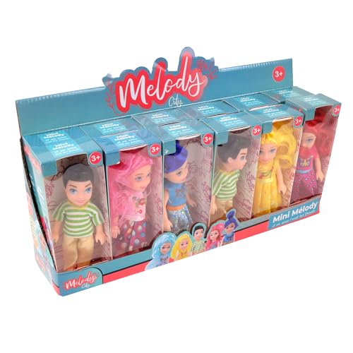 MELODY - 12 Mini-Puppen-Pack - Melody City - Mannequin-Puppe - 077306PA - Mehrfarbig - Kunststoff - Figur - Puppe - Kinder-Spielzeug - Geburtstag - Ab 3 Jahren von MELODY