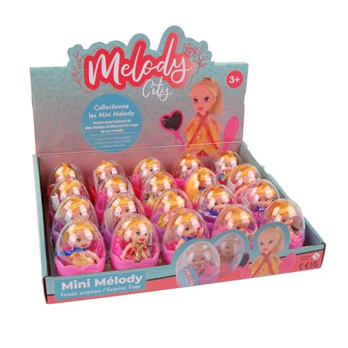 MELODY - 20er Pack Eier mit Mini-Puppe - Melody Fashion - Mannequin Puppe - 010982PA - Mehrfarbig - Kunststoff - Figur - Puppe - Kinderspielzeug - Geburtstag - Zubehör - Ab 3 Jahren von MELODY