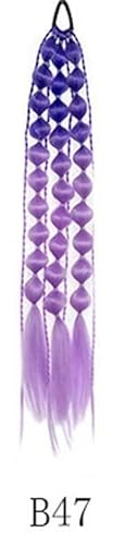 Hair Extension, Bangs Hair Clip Synthetic Fishtail Plaited Braided Bangs 2 Pieces Natural False Hair Bang Front Braids Fringe Clip in Hair Extensions hairpieces for Women Hairpieces(Purple) von MELY