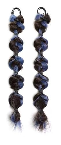 Hair Extension, Bun Hair Piece Synthetic Hair Bun Curly Chignon Messy Wave Curly Hairpieces Ponytail Extensions Elastic Band Scrunchy Hair Extensions False Hair Pieces(Blue) von MELY