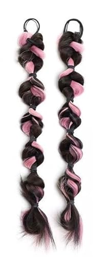 Hair Extension, Bun Hair Piece Synthetic Hair Bun Curly Chignon Messy Wave Curly Hairpieces Ponytail Extensions Elastic Band Scrunchy Hair Extensions False Hair Pieces(Pink) von MELY