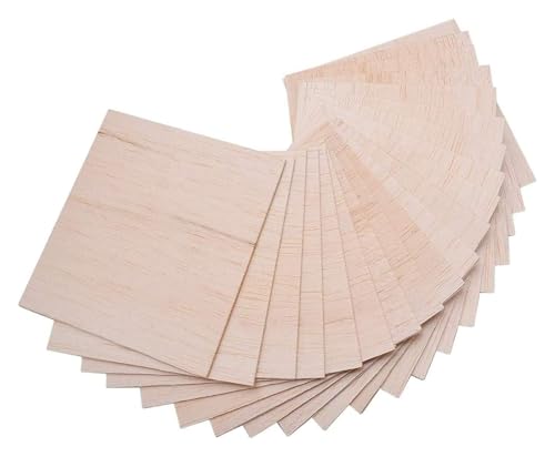 Lindenholzplatten for Basteln, 10 Stück Balsaholzplatten, dünne Lindenholzplatten, Hobby-Holzsperrholzplatte for Heimwerkerarbeiten, Mini-Hausboot aus Holz(1mmx100mmx100mm) von MEMEM