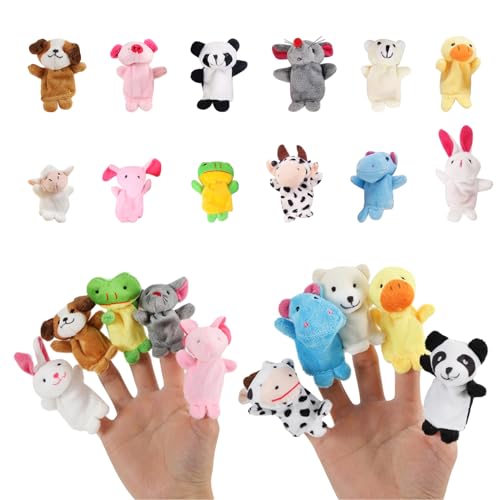 12 Zoo-Fingerpuppen-Set, Tierfingerpuppen Für Kinder, Flexible Puppen, Pädagogische Handpuppen, Süße Fingershowpuppen, Geeignet Für Heimpartygeschenke, Schule, Weihnachtsfeier von MEMOFYND