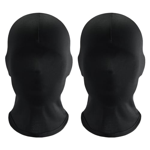 3 Stück Schwarze Vollgesichtsmaske Halloween-Masken, Atmungsaktive Vollkopfmaske, Gesichtslose Maske ， Gesichtshaube Für Polyestermorph ， Gesichtsmaske Für Cosplay-Partykostüme ， Männer, Frauen von MEMOFYND