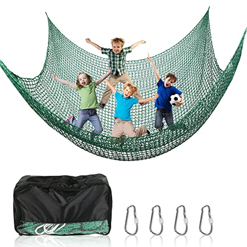 MENAYODA Kletternetz Spielplatz, Schwerlast Doppellagiges Schutznetz Kinder Klettergerüst Schaukel, Kletternetz Kinder Fallschutznetz für Spielplatz Outdoor Indoor Garten (Grün, 1x3M) von MENAYODA