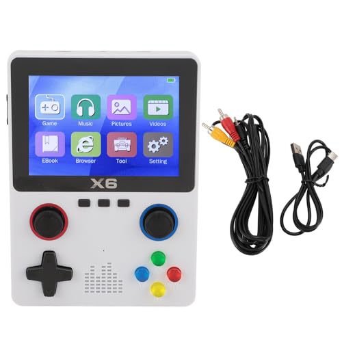 MENDUNER Retro Konsole, Handheld Spielekonsole mit 32G Speicherkarte, Pocket Console, Retro Spielekonsole, Unterstützt 11 Emulatoren, 3,5 Zoll IPS Bildschirm, 2000 mAh Akku (White) von MENDUNER