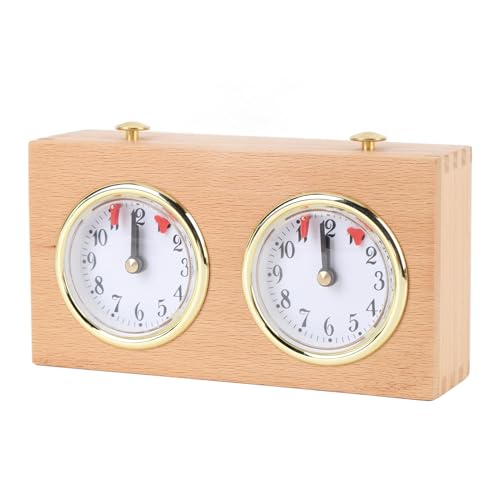 Schachuhr Holz, Schachuhr Analog Timer Retro Holz Wettbewerb Timing Hochpräzises Mechanisches Werkzeug von MENDUNER