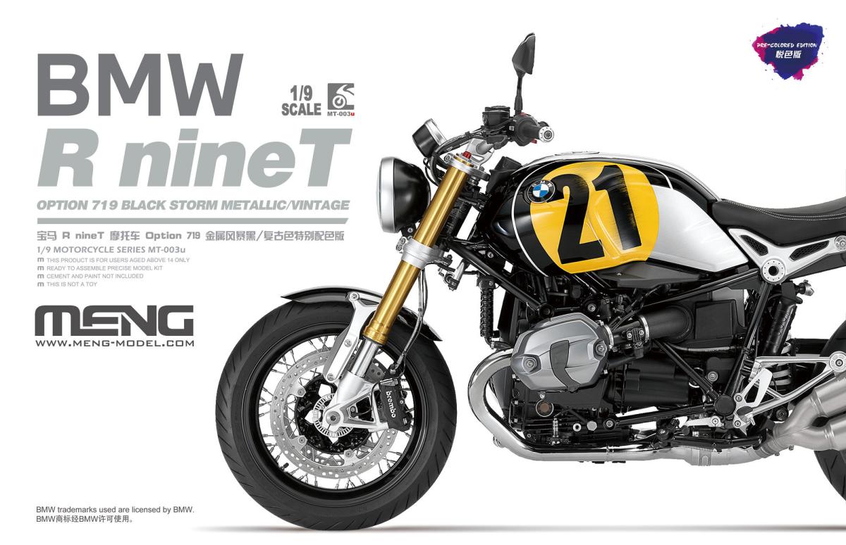 BMW R nineT Option 719 Black Storm Metallic/Vintage (Pre-colored Edition) von MENG Models