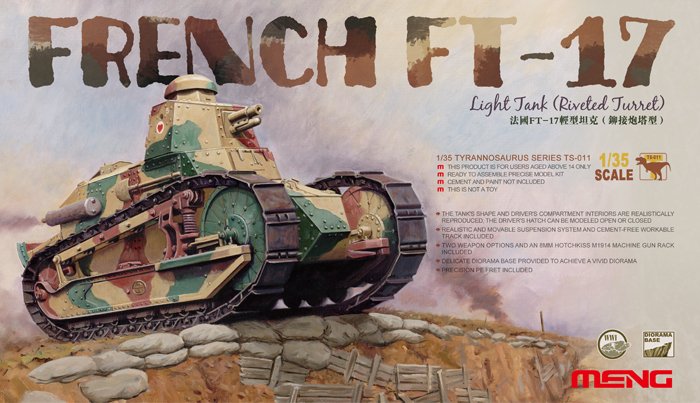 French FT-17 Light Tank (Riveted Turret) von MENG Models