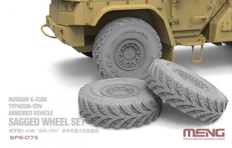 Russian K-4386 Typhoon-VDV Armored Vehicle Sagged Wheel Set (RESIN) von MENG Models